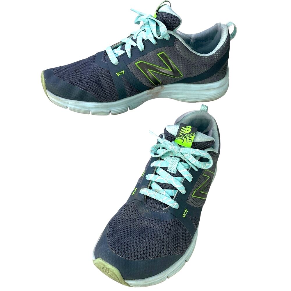 New Balance Women 715 CrossTraining Running Shoe Lace Up Gray Blue Green  S 9.5